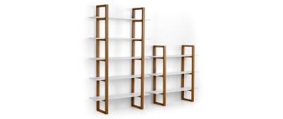 Barton: Natural beech wood | Shelves: Black